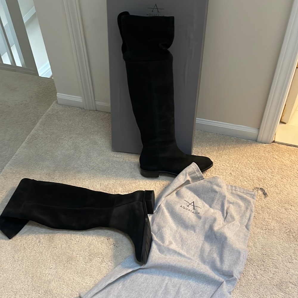 Aquatalia Nita suede over knee boots 9.5 weatherproof